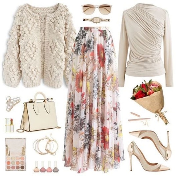 Chicwish Womens soft heart shaped balls Thick open Cardigan Sweater ivory cream - Picture 9 of 16